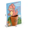 Kit jardinage enfant plante carnivore T-rex terracotta avec dessin soleil vert