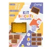 Kit Biscuits chocolatés Chefclub Kids avec moule jaune et emporte-pièce rectangulaire métallique