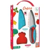 Couteau Chefclub Kids bleu rouge avec protège-lame et protège-doigts en silicone