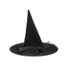 Chapeau de sorcière noir en tissu avec nœud en tulle pailleté Ratatam