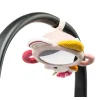 Miroir Lena Lilliputiens en peluche rose et jaune, forme licorne, suspendu.