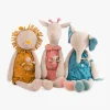 Lion géant orange en tissu doux avec petite peluche dans sa poche, Sous mon baobab