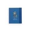 Livre de naissance Puce et Pilou bleu avec illustration chien et jouets Moulin Roty