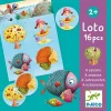 Cartes rondes avec illustrations poissons, coquillages, fille en maillot, cerisiers - Loto des 4 saisons Djeco.