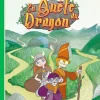 Couverture de Ma première aventure En quête du dragon avec trois personnages colorés en forêt.