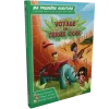Ma première aventure Voyage en terre ocre, couverture avec enfant, rhinocéros bleu et personnages colorés