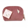 Trousse de toilette bordeaux en tissu doux avec papillon brodé Kaloo