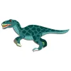Dinosaure magnétique bleu vert avec taches sombres et dents colorées, Magnéti'book Janod.