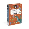 Jeu Magnéti'book Dinosaures Janod, boîte orange avec illustrations colorées de dinosaures.