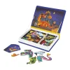 Boîte Magnéti'book Dragons Janod avec pièces magnétiques colorées et cartes modèle.