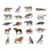 Magnets zoologiques Buffon Vilac, animaux colorés, illustrations vintage, format varié.