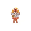 Marionnette lion Jack marron orange avec crinière jaune et guitare imprimée