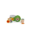 Mémo jardin en bois Les Popipop avec cartes rondes illustrées fruits et légumes colorés