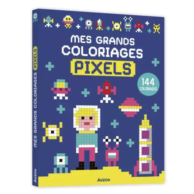 Mes grands coloriages Pixels Espace - Auzou