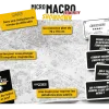 Grand plan noir et blanc Micro Macro Crime City avec cartes d’enquête et loupe