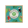 Boîte en bois avec dessin jungle, toucan, perroquet, 25 billes 16 mm