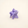 Mini pince à cheveux violette en forme de fleur campanule en plastique brillant