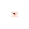 Mini pince à cheveux forme enveloppe blanche avec cœur rouge Lettre d'Amour