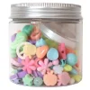 Pot transparent rempli de perles pastel colorées formes variées La Petite Epicerie