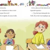 Quatre enfants assis en classe, décorations de Noël colorées en haut, illustration du roman de l'avent.