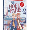 Couverture du livre Mon roman de l'avent Un Noël à Paris avec deux enfants devant la Tour Eiffel.