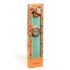 Montre enfant Ticlock raton laveur orange et vert avec bracelet à pois blancs
