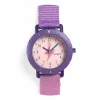 Montre Ticlock Purple Flash violet et rose avec bracelet textile ajustable