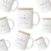 Mug blanc céramique Mamie chérie avec couvercle liège et texte noir