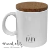 Mug blanc en céramique avec couvercle en liège, inscription "Mon petit papy d'amour