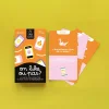 Boîte orange et noire "On like ou pas ?" avec cartes roses et oranges pour débat sur usage des écrans.