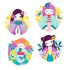 Quatre tableaux Onnanoko Djeco, filles colorées en kimono avec paillettes et strass.