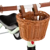 Panier Chaos korb S brown en osier marron fixé au guidon blanc de draisienne Puky