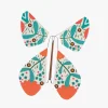 Papillon magique Tulipe avec ailes en tissu à motifs floraux colorés orange et bleu