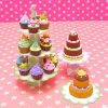 Patarev Cupcakes multicolores en pâte modelable, présentoirs à étages avec cupcakes et gâteaux colorés.