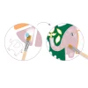 Pinceau avec goutte d'eau sur palette, peinture éléphant rose Les Sauvages Djeco.