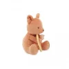 Peluche écureuil marron clair tenant son anneau de dentition beige Kaloo