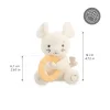 Peluche souris crème tenant anneau dentition jaune Kaloo, broderies fines