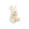 Peluche souris beige clair avec anneau de dentition jaune Kaloo, forme assise