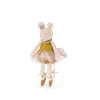 Peluche musicale Souris rose en tutu rose et corps vert, chaussons de danse dorés