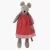 Peluche souris grise Nini robe rouge à pois blancs Les Parents Moulin Roty