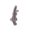 Peluche petit Lapin gris Arthur et Louison en tissu doux et poilu, oreilles longues.