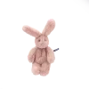 Peluche petit Lapin rose en fourrure douce, oreilles longues, collection Arthur et Louison