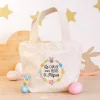 Petit cabas en coton bio Pâques La chasse aux œufs - Ourson câlin