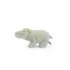 Petit hippopotame gris en peluche, oreilles orange et pieds bleus, Moulin Roty