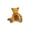 Petite peluche renard Les Baba Bou orange et marron en tissu bouclé doux Moulin Roty