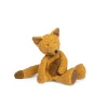 Petite peluche renard Les Baba Bou en tissu bouclé orange et marron Moulin Roty.