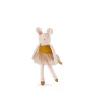 Petite peluche souris rose pâle, robe dorée et jupon en tulle, Moulin Roty.