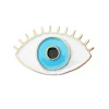 Pin's œil blanc avec iris bleu et pupille noire, contour doré, Coucou Suzette.