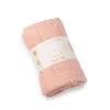 Plaid rose poudré La petite école de danse avec motifs danseuse et oiseaux blancs