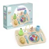 Plateau repas en bois avec fruits, couverts, assiette et dessert Vilac